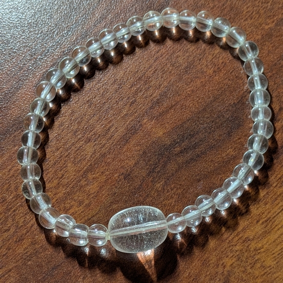 Stretchy Blue, Black and Clear Beaded Bracelets Set - Picture 5 of 6